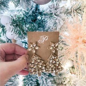 Elegant ROSE Gold CHRISTMAS Tree Earrings